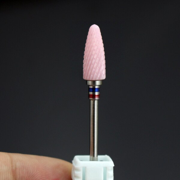 1 stücke Weiß Rosa Keramik Nagel Bohrer Fräsen Cutter für Manikübetreffend Elektrische Bohrer Zubehör Dreh Grat Manikübetreffend Bits Mühlen Werkzeug: Rosa-3