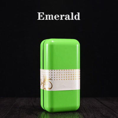 Mini Portable Universal Tea Square Can Storage Tinplate Box Packaging Jar: Emerald
