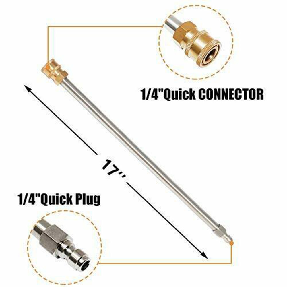 16inch/40cm Extension Wand Lance For High Pressure 1/4inch Quick Connect Rod