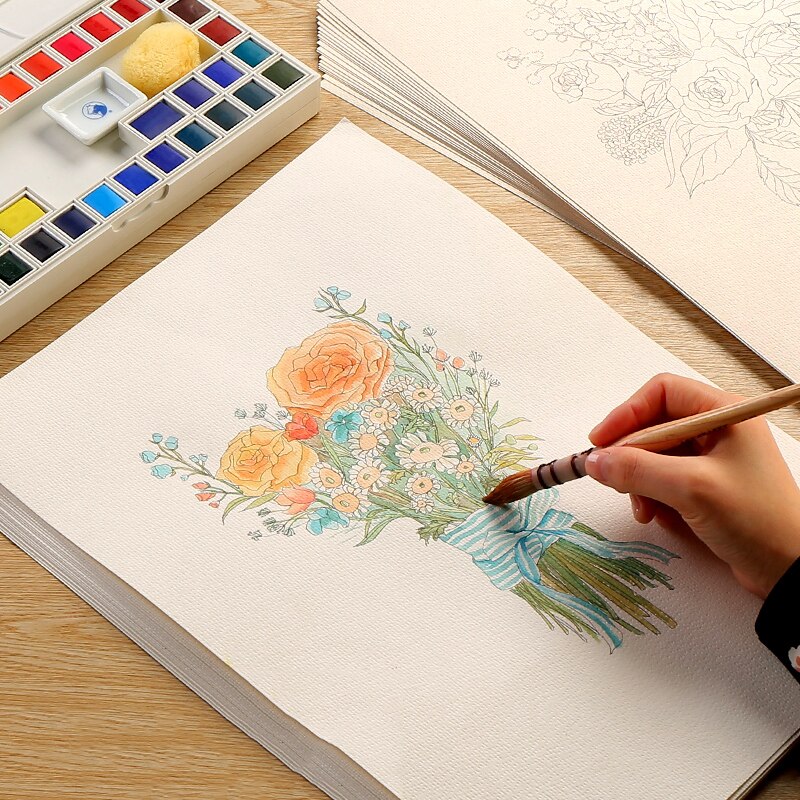 Bgln watercolor line drawing paper hand-painted flower beginner children copy color painting art supplies