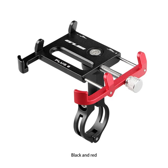 GUB PLUS 6 Support de téléphone de vélo en aluminium pour 3.5-6.5 pouces Smartphone Support réglable GPS vélo Support de téléphone Support de montage: Black red