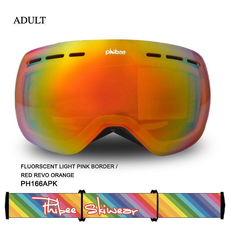 Skibrillen heren dames kinderen brillen snowboard anti-condens grote skimasker sneeuwbril skiën dubbel  uv400 bescherming buitensport: Ph166 apk