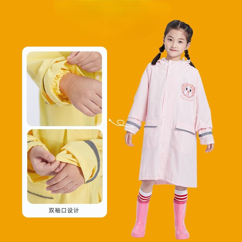 Poncho de pluie pour enfants, imperméable, coupe-vent épais, avec sac d&#39;école, pour garçons et filles