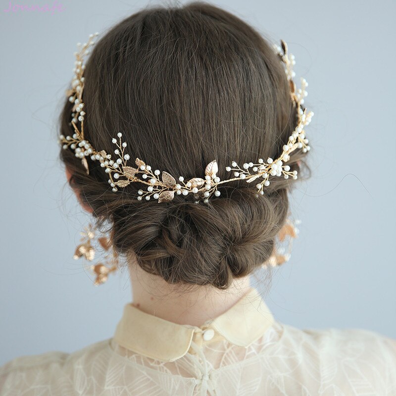 Peineta para pelo largo de la boda de la hoja de oro Boho de la joyería nupcial hecha a mano de las mujeres de la graduación accesorios para el cabello