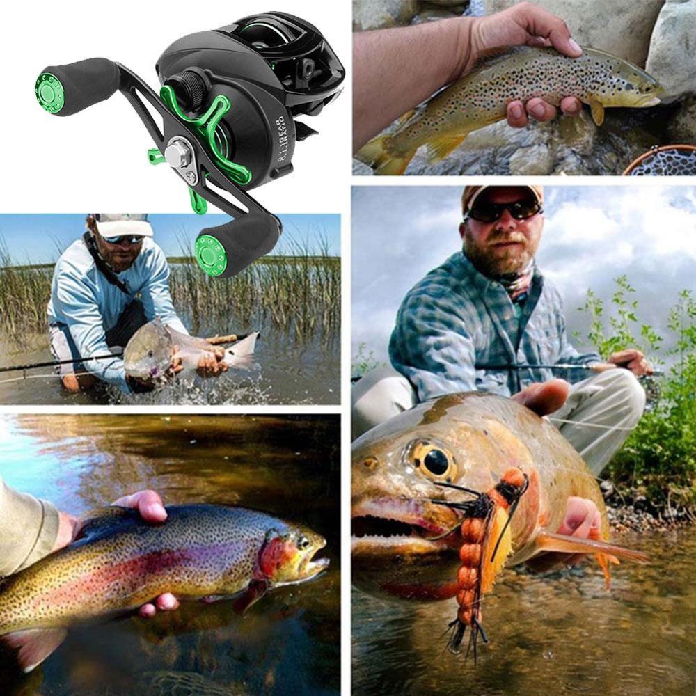 Fiskehjul gedde spinning hjul håndtag line spole saltvand tilbehør fiskeri  y7 o 9