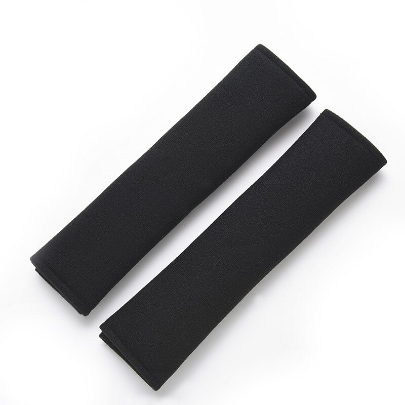 2 Stuks Auto Kind Katoen Veiligheidsgordel Voor Auto &#39;S Schouder Bescherming Auto-Styling Pad Op De Gordel Cover veiligheidsgordels Kussen: Black