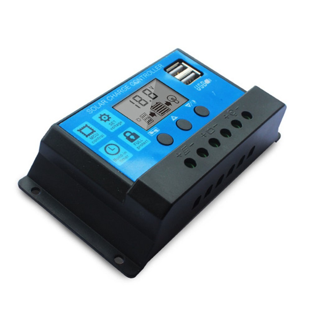 Solar Charger Controller 60A 50A 40A 30A 20A 10A 12V 24V Acculader Lcd Dual Usb Zonnepaneel regulator Voor Max 50V