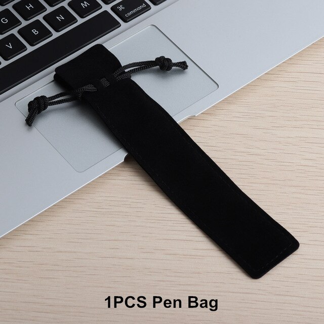 GENKKY Ballpoint Pen Pineapple Style Metal Material Sceptre Pens For School Office Colors Glossy Silver Gold Rosegood To Choose: Black / 1PCS Pen Bag