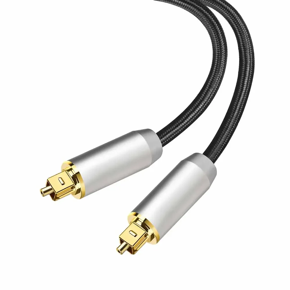 Cable óptico SPDIF, Cable de fibra óptica de Audio Digital, Cables chapados en oro para reproductor de CD y DVD Blu-ray, TV, de sonido de alta fidelidad