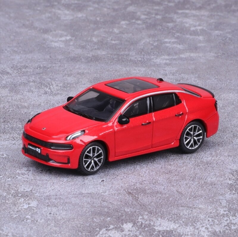 1:64 Lynk &amp; Co 01 02 modello di auto modello in lega di metallo modello Lynk &amp; Co 03 05 auto giocattolo per regali per bambini scatola da esposizione: 03 Red