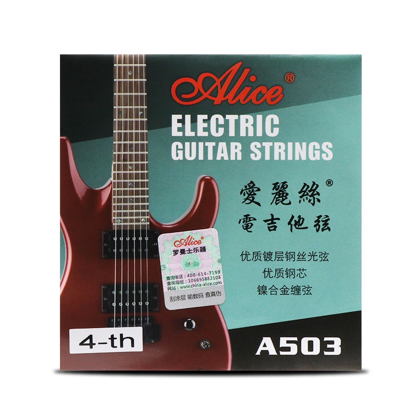 6 Pieces/Set Alice Electric Guitar Strings Steel Core Plated Steel Coated Nickel Alloy Wound Guitar Parts Strings Super Light