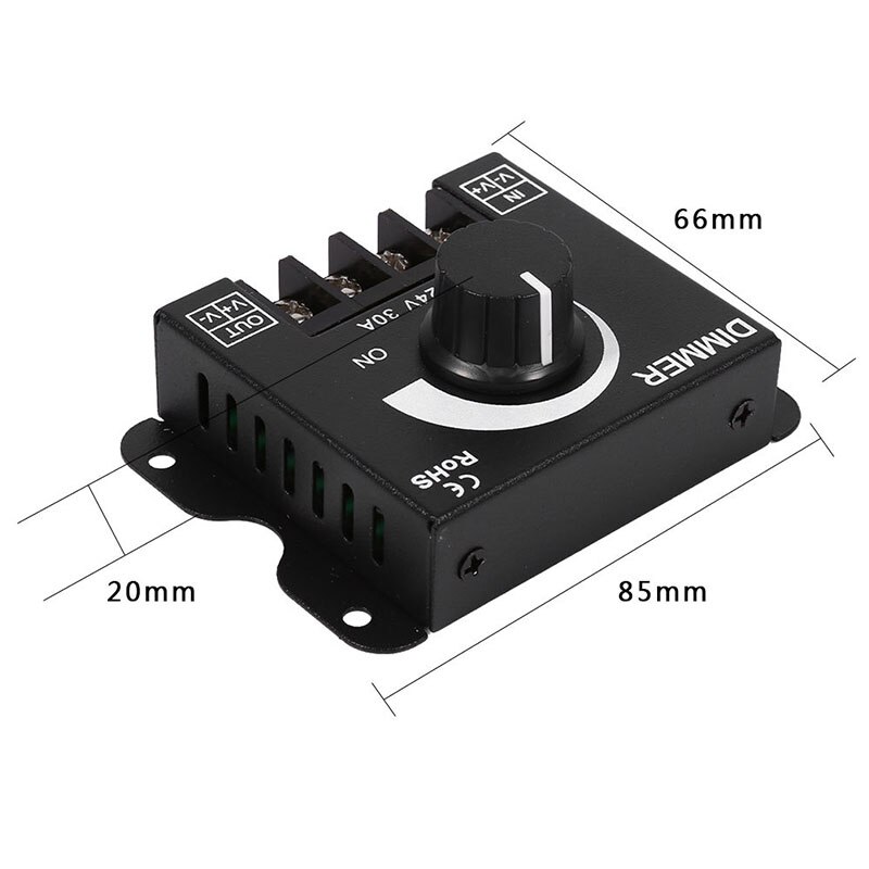 12V-12V 30A Metal LED Switch Dimmer Controller Manual Operation for Strip Light HYD88