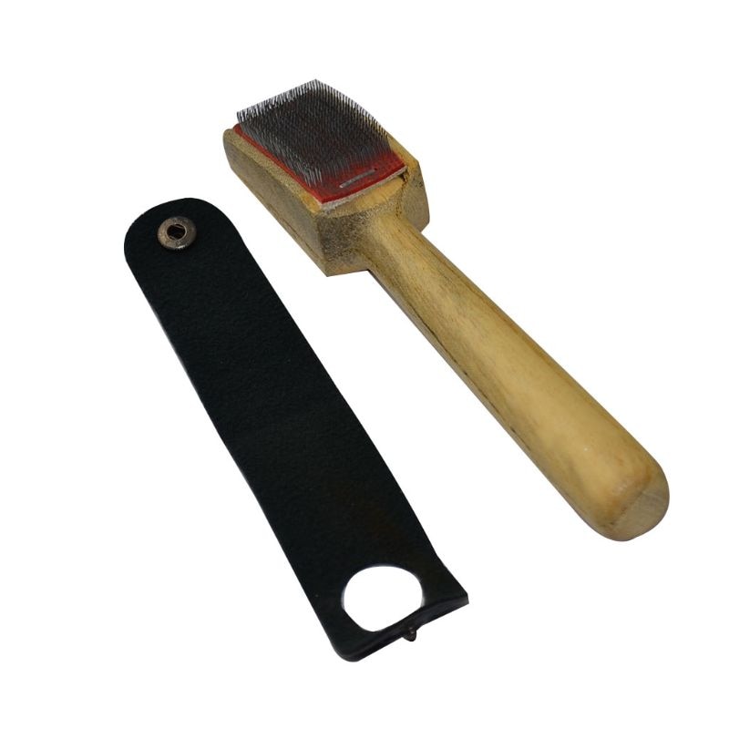 Stålbørste ballet danse sko børste pu beskytter dæksel træ håndtag balsal ruskind såler latin salsa dansesko vedligeholdelse tilbehør