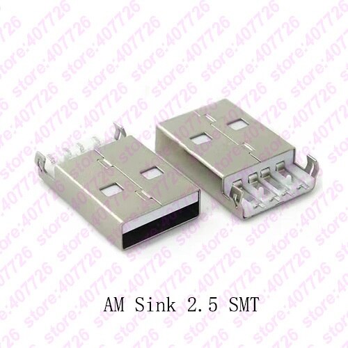 10 stk usb 2.0 stik a type hanstik stik usb stik  am 4 pin vask 2.5 smt /vask 1.2 dip kabel lodning: Vask 2.5 smt hvid