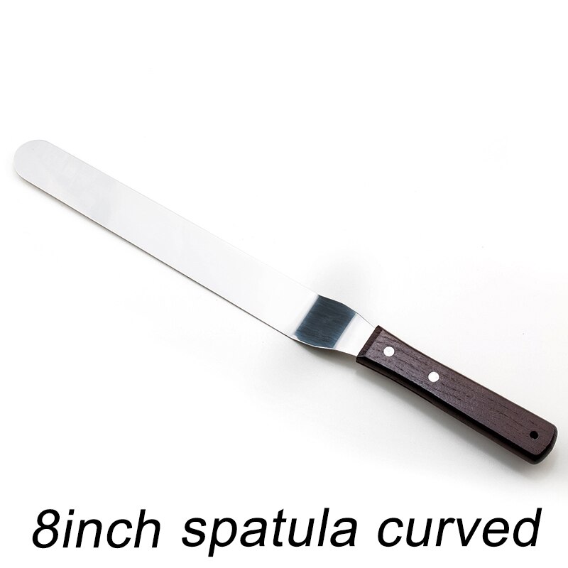 Fais Du 4 6 8 10 Inch Spatel Cake Decoreren Gereedschap Roestvrij Staal Met Houten Handvat Crèmemes Spatel Voor Cake Gladder Gladdere Glazuur: Licht Geel