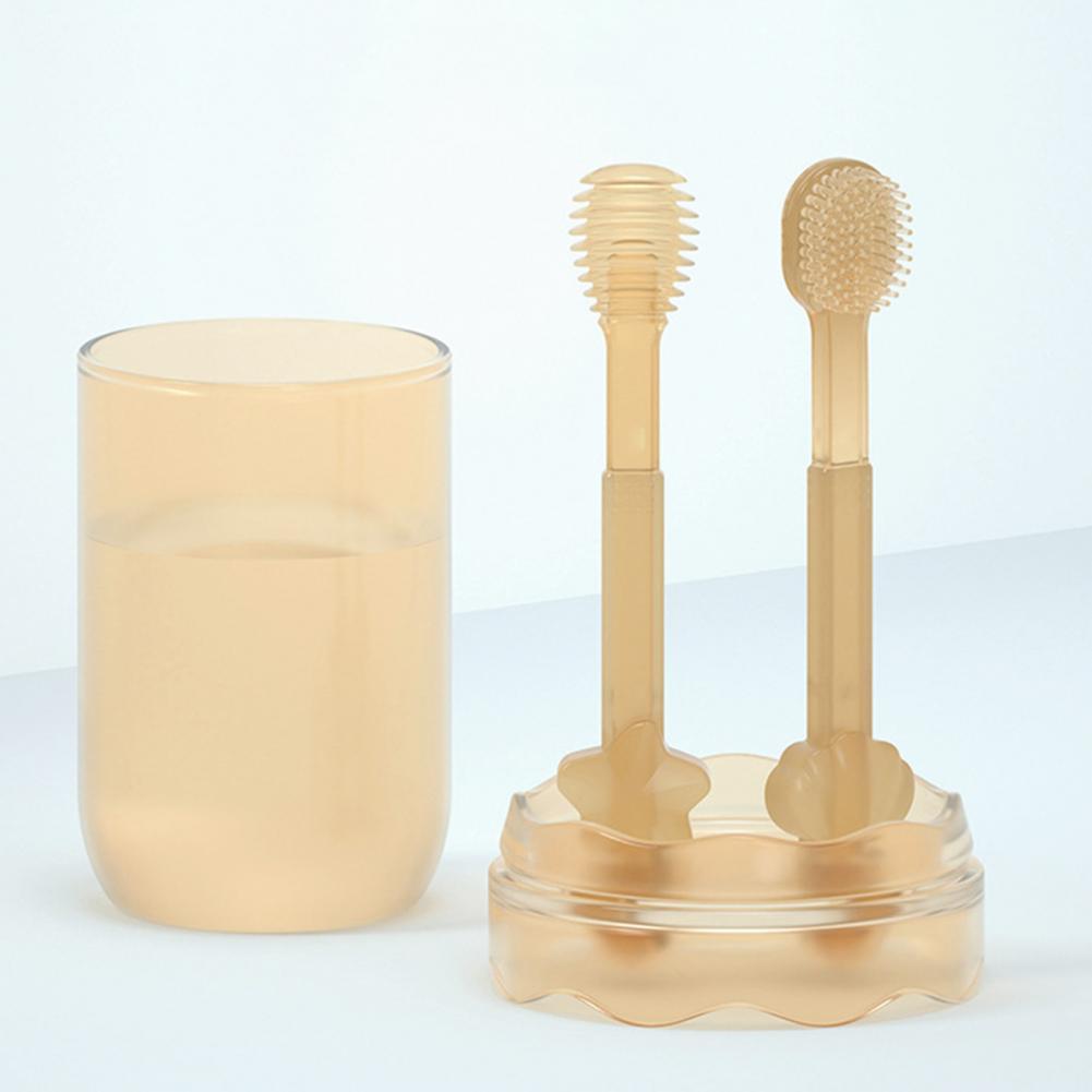 1 Set Anti-Roest Praktische Handig Dragen Anti-Slip Compact Siliconen Tandenborstel Baby Schoonmaken Tandenborstel Voor Thuis