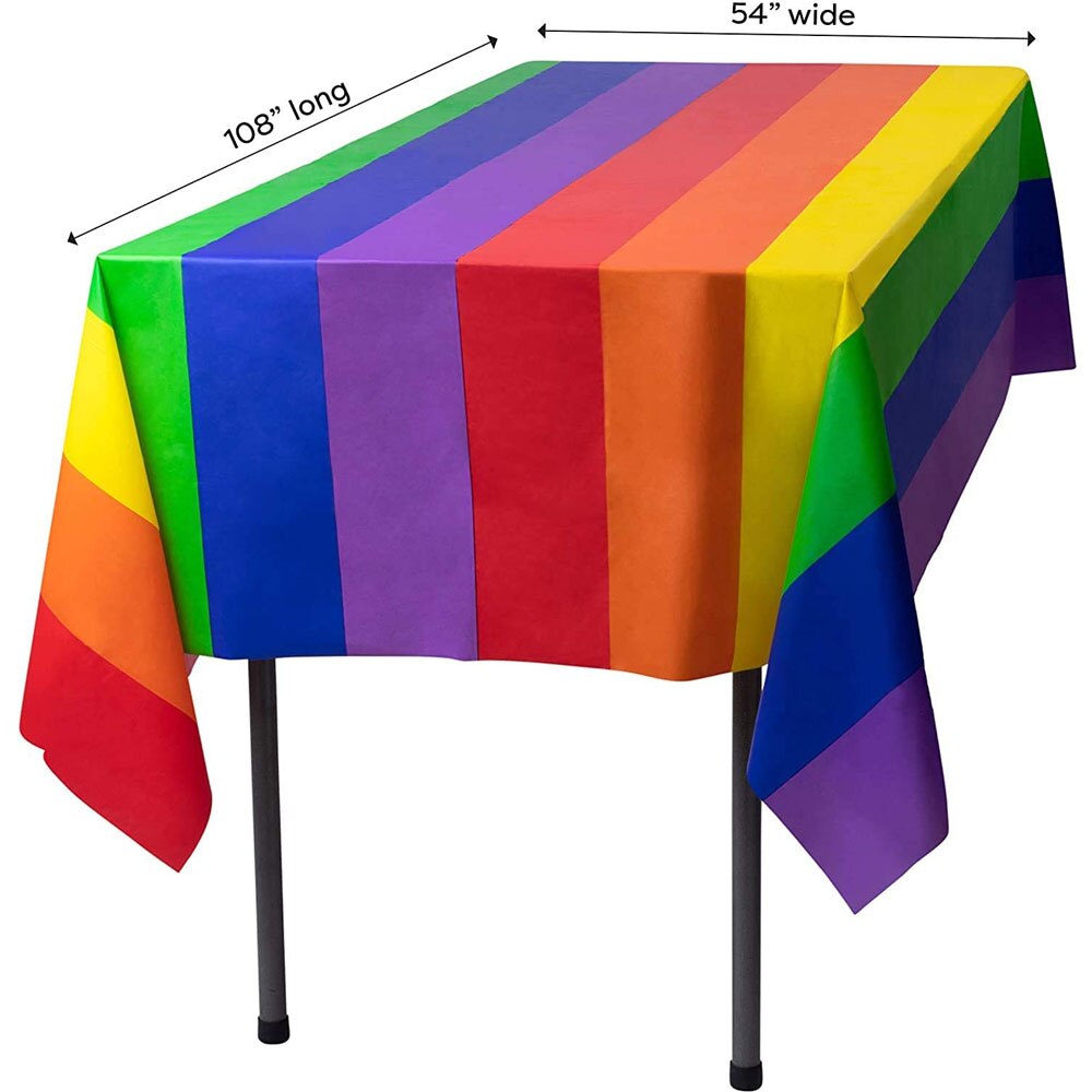 Plastic Wegwerp Regenboog Tafelkleed Verjaardagsfeestje Bruiloft Tafel Dekken Vegen Doek Cover Rechthoekige Bureau Decoratie Doek