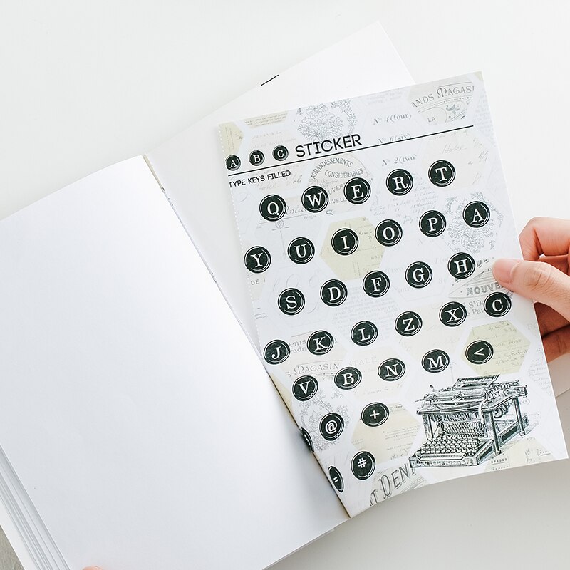 retro stil klistermærke frimærke skrivemaskine dagbog klistermærker journal forsyninger kawaii – Grandado