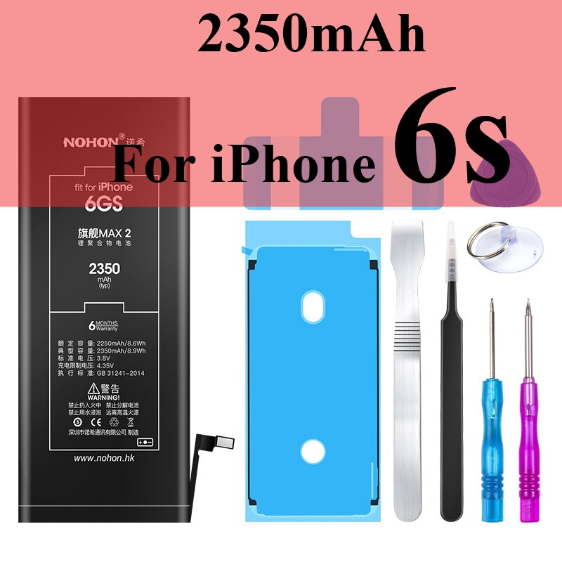 Nohon Batterie Für Apple iPhone 5S 5C 6 6s 7 8 Plus 6P 6sP 7P 8 P Li-polymer Batterien + Werkzeuge Für Apple iPhone 5S 5C 6 6s 7 8 Plus: For iPhone6s 2350mAh