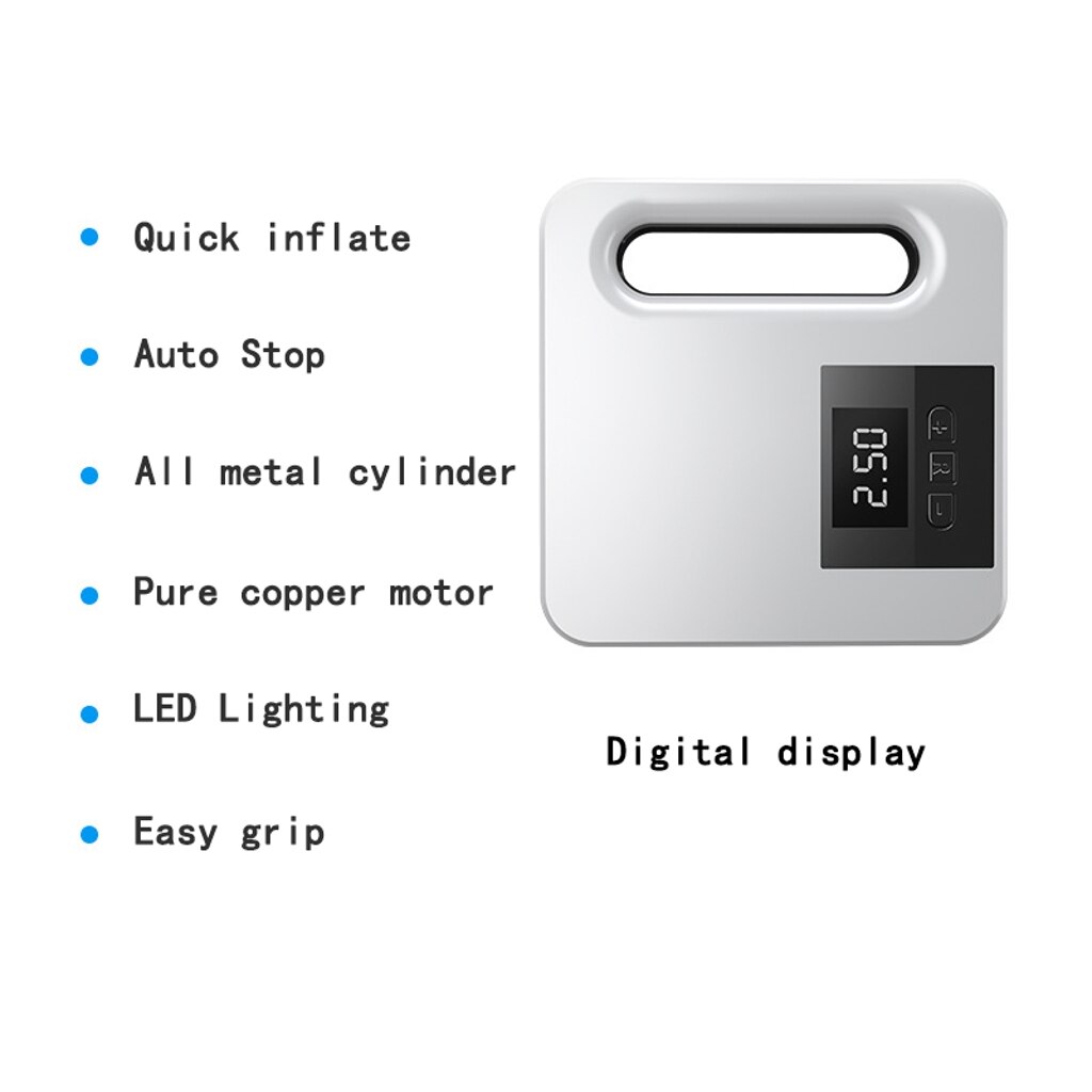 Portable Digital Tire Inflator 12V 150PSI Auto Shut Off Air Compressor LED