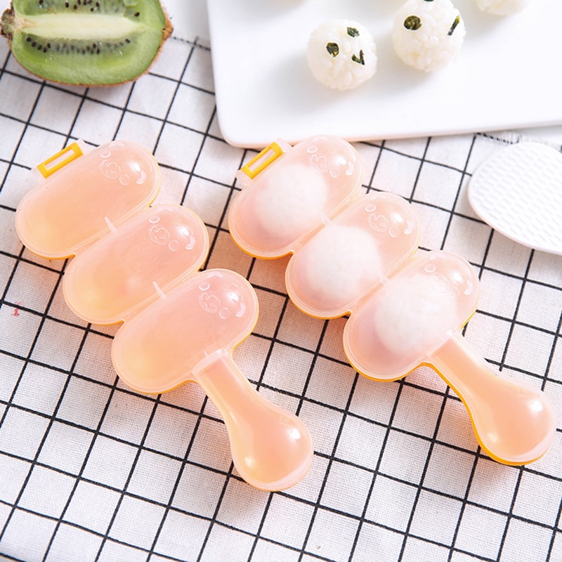 Diy lille ris kugle værktøj sushi maker dejligt udtryk ris kugle shaker med ris padle