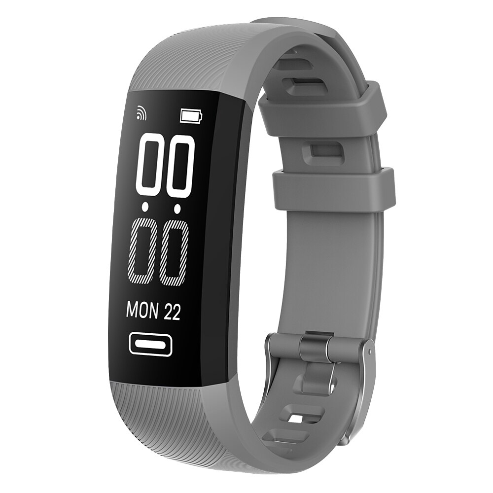 TEZER R5MAX Smart Bracelet Bluetooth Smart Watches Heart Rate Passometer Sleep Monitor Alarm black Message/call Reminder: gray
