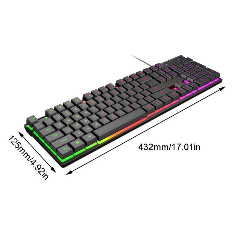 USB Wired Gaming Keyboard 104 Keycaps Gamer Key Board with Imitation Mechanical Backlight RGB Keyboard