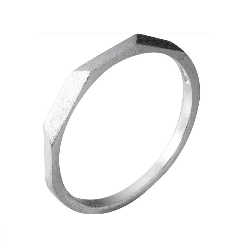 INZATT Plata de Ley 925 auténtica anillo de apertura geométrica para mujeres, , delicado de , joyería minimalista, accesorios: silver