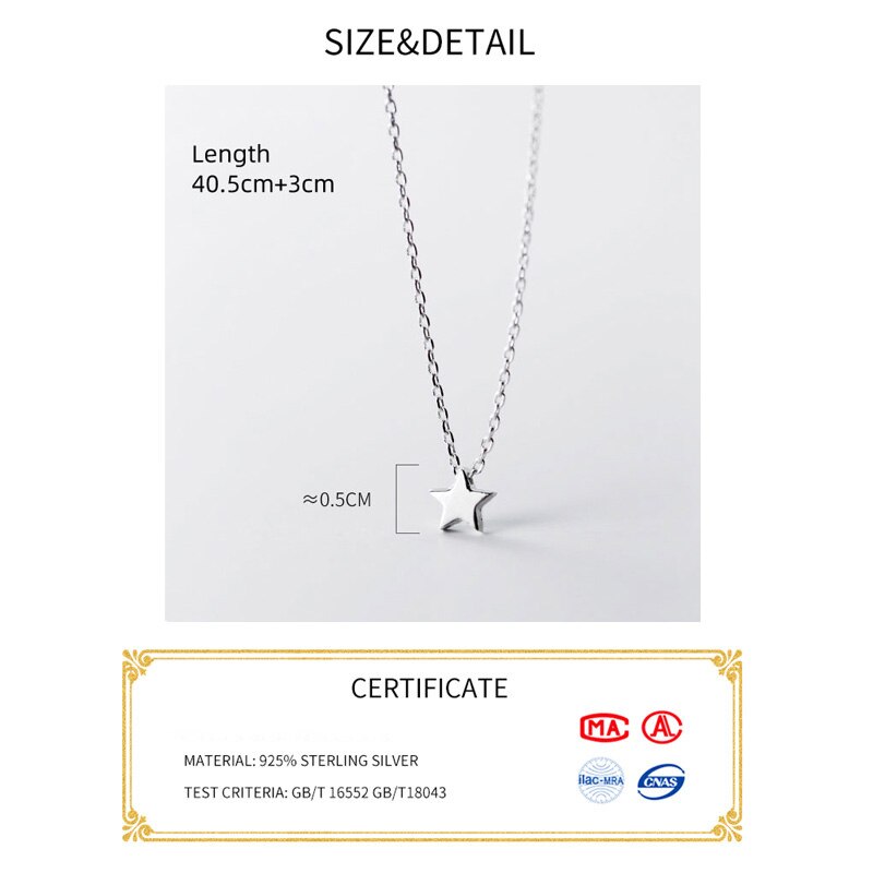 La Monada Silver Chain Necklace For Women Cute Glossy Star Minimalist Silver 925 Jewelry On The Neck Womens Necklaces