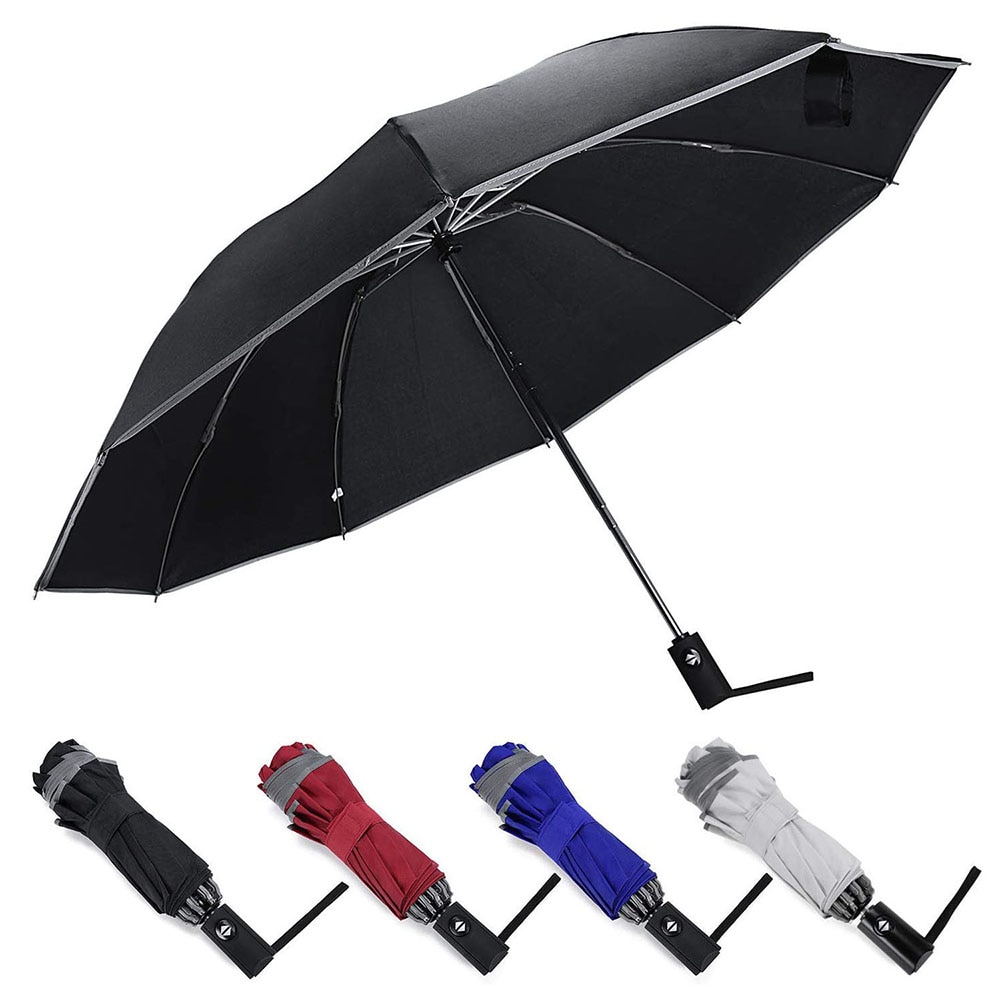 Parapluie inversé Compact coupe-vent pliable | 10 côtes Auto ouvert et fermé pliant, petit parapluie de voyage inversé