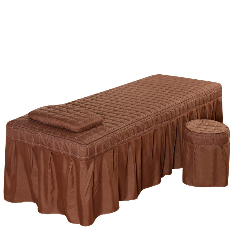 Massage Tafel Laken - Effen Kleur - Polyester Katoen Mix - Met Gat voor Salon & Thuisgebruik: Vol / Bruin
