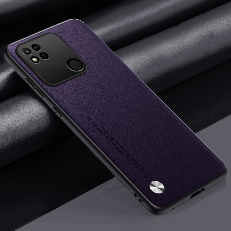 Luxury PU Leather Case For Xiaomi Redmi 10A 10C Back Cover Matte Silicone Shockproof Full Protection Phone Case For Redmi 9C NFC: Wood / PURPLE