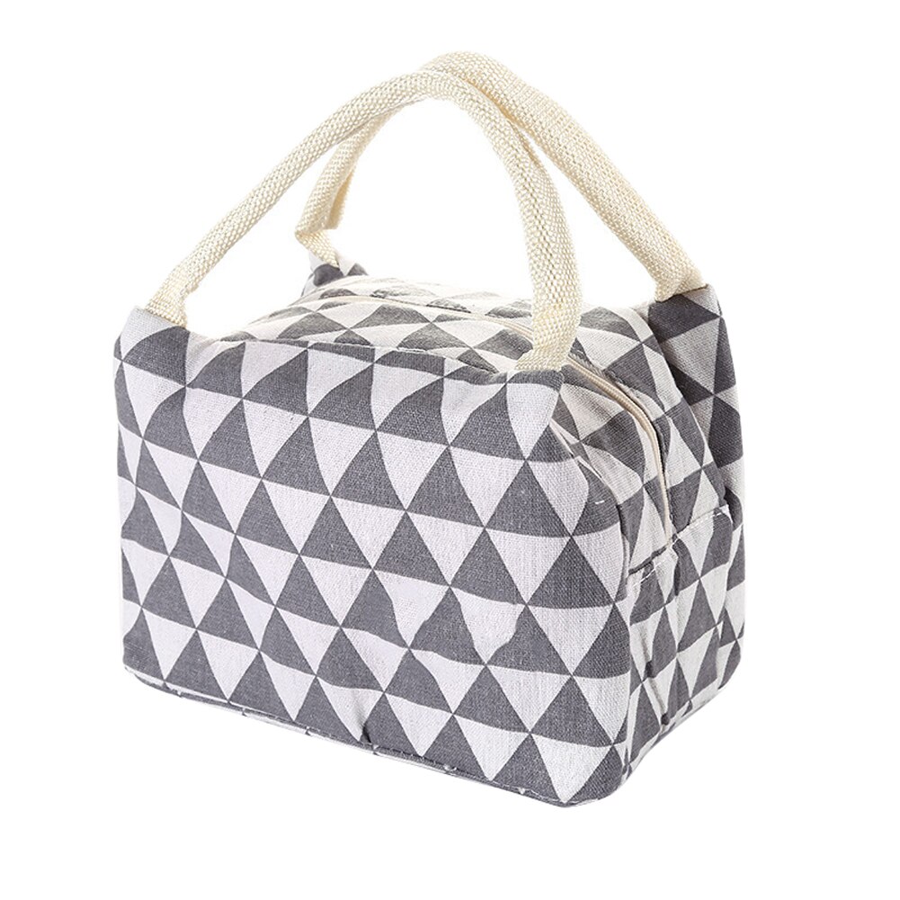 Unisex lunchtas, geometrische print student white-collar box opslag voedsel warmtebehoud koude-isolatie bento-tas: Khaki