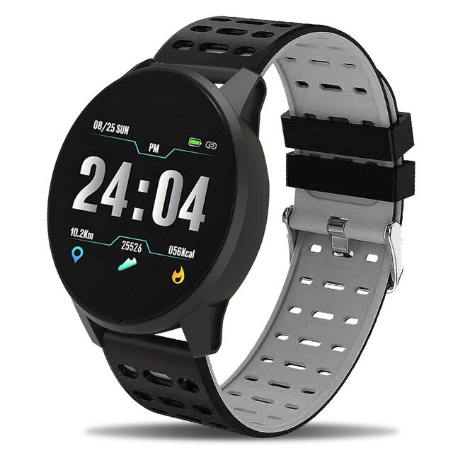 Smart Watch B2 Smart Bracelet Sports Alarm Clock Heart Rate Health Tracker Big Round Screen Smart Band: gray