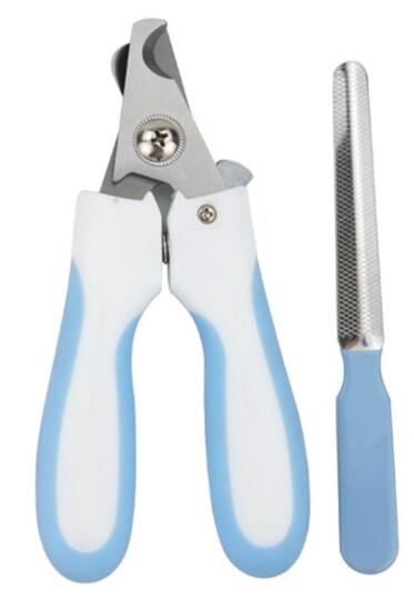 Pet dog nail grinder Toe Care nail cutter Dogs Cats Claw Nail Clippers File Portable Scissors dog grooming trimmer: white / L