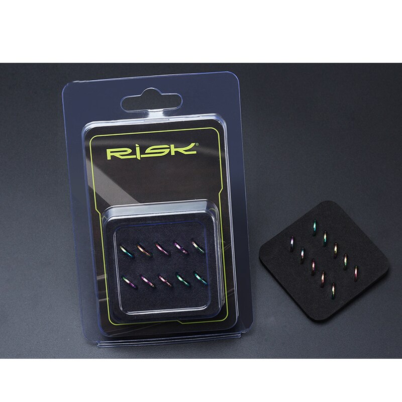 Risico 10 stuks  m5 m6 titanium ti bout afstandhouder universele fiets stuurpen rem schroef ringen pakking voor fiets bouten 5mm/6mm