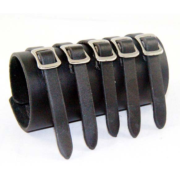 Casuales de cuero amplia pulsera Simple de Metal de cuero estilo Punk pulsera Unisex