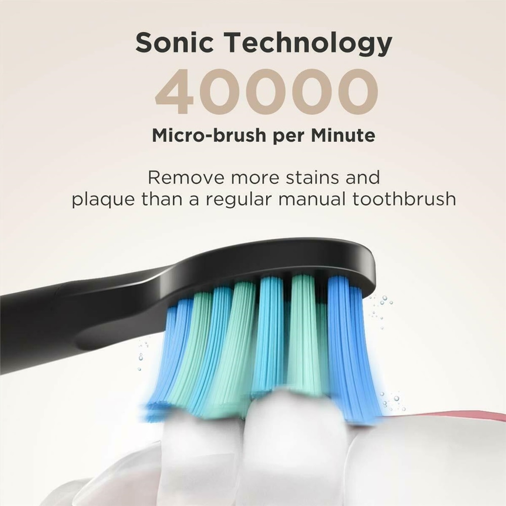 Fairywill Electric Sonic Toothbrush 5 Modes Replacement Heads Waterproof Rechargeable Powerful Cleaning Soft Heads Toothbrush