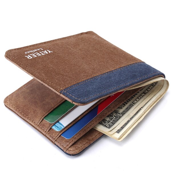 UOSC Brieftasche Geldbörsen herren Brieftaschen Carteira Maskuline Billeteras Porte Monnaie Monederos Berühmte Männlichen Männer Brieftasche Neue: Brown blue