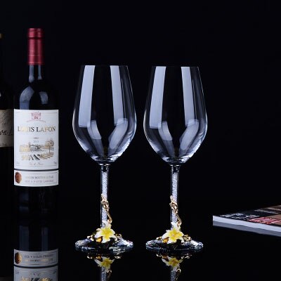 Lead-free Crystal Glass Red Wine Glass Goblet Champagne Cup Diamond Foot Wine Glass Home Drink Ware Cup Nice Wedding: yellow