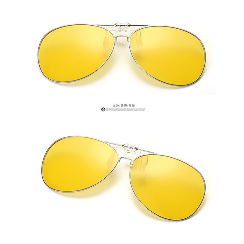 Driver goggles Detachable Night Vision Lens Driving Metal Polarized Clip On Glasses Sunglasses Glasses Car Driving: I