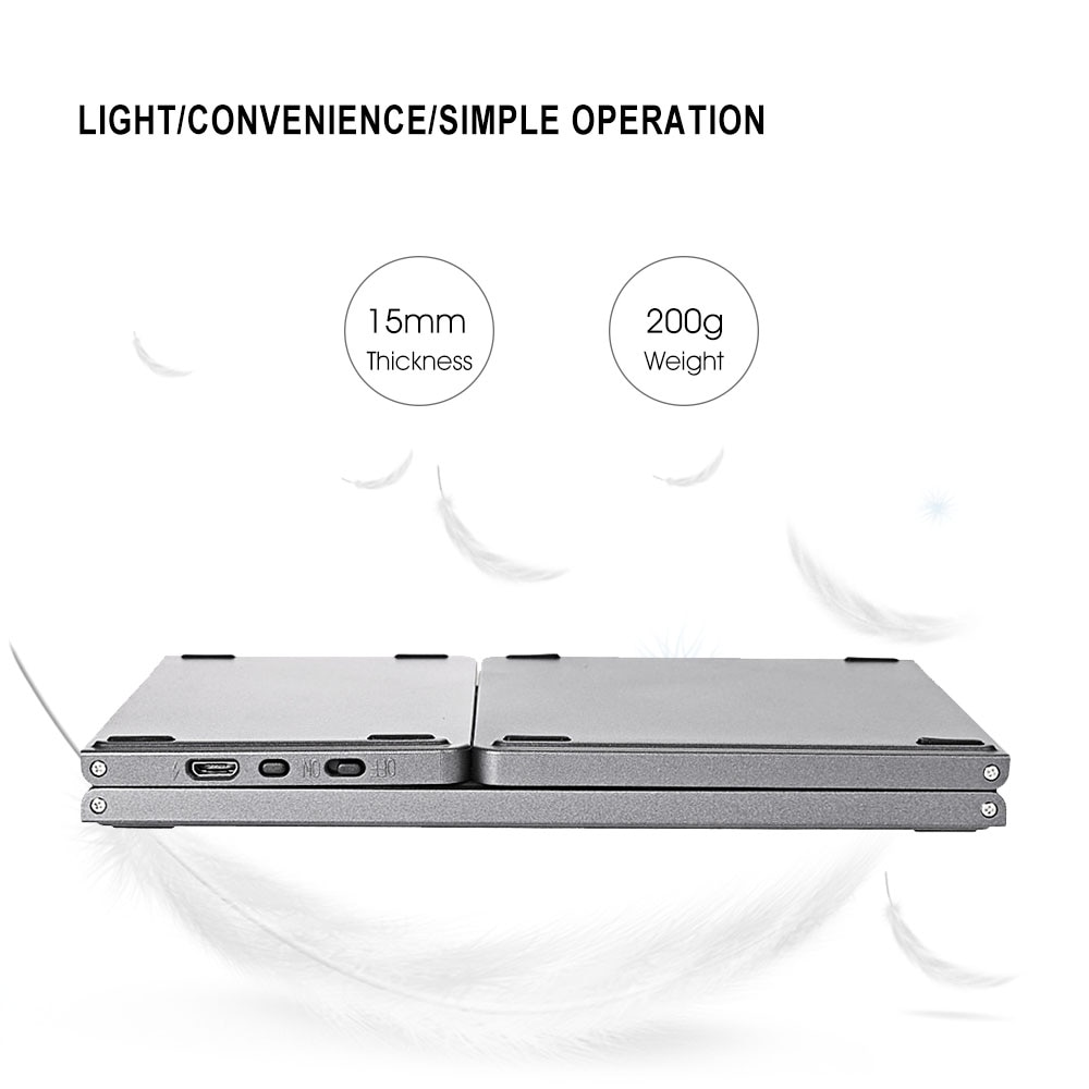 Portable Folding bluetooth Wireless Keyboard B033 Rechargeable Foldable Touchpad Keypad for IOS/Android/Windows ipad Tablet