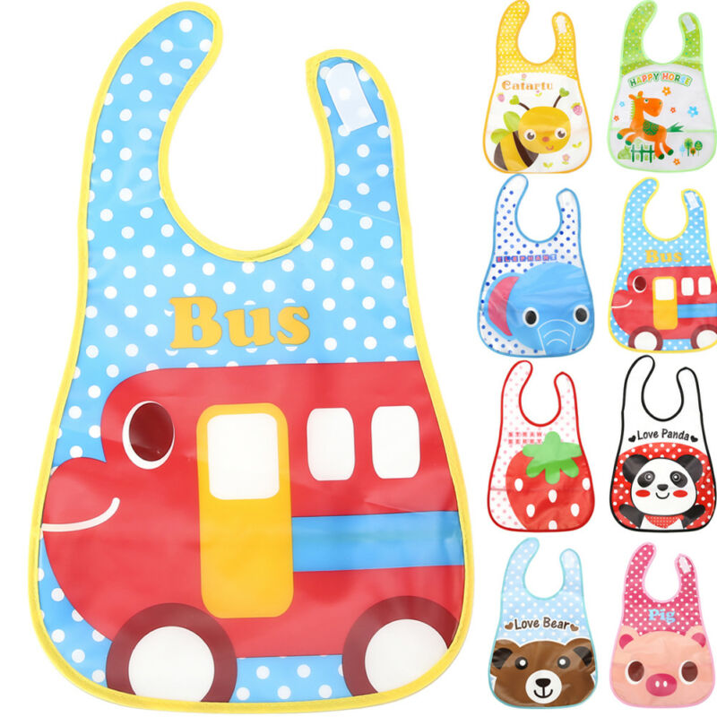Adjustable Baby Bibs EVA Waterproof Lunch Feeding Bibs Baby Cartoon Feeding Cloth Children Baby Apron Babador Bandana