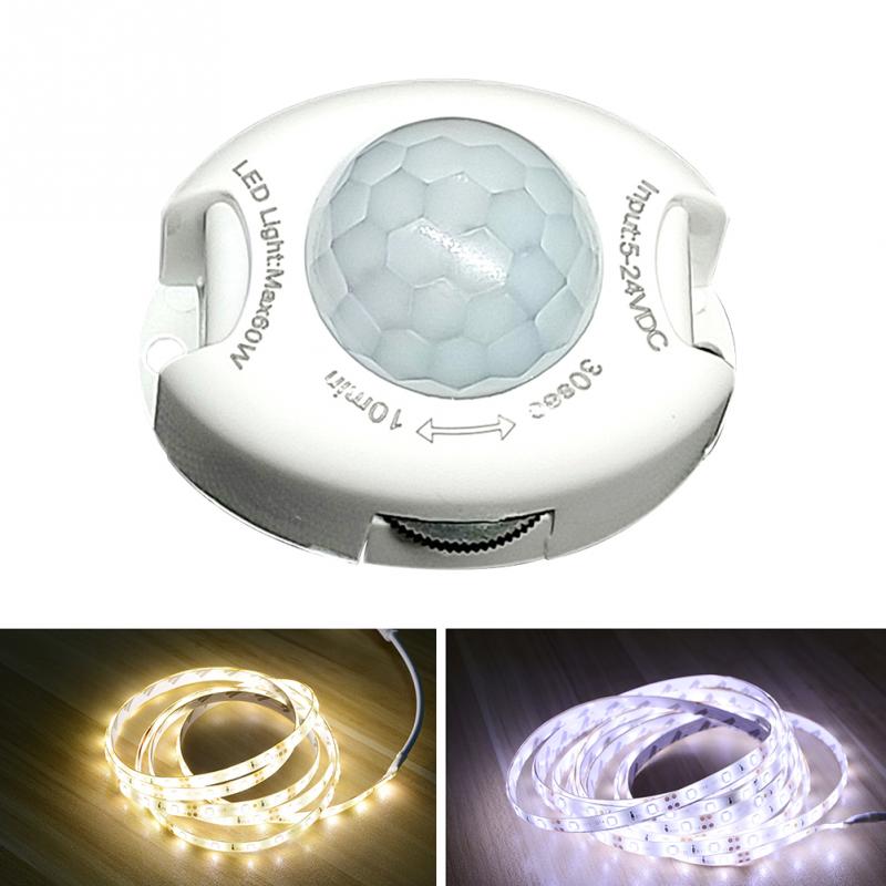 Dc5-24v led lys automatisk tænd/sluk infrarød kropsstrimmel pir led lampe hjemme soveværelse intelligent bevægelsessensor timerkontakt