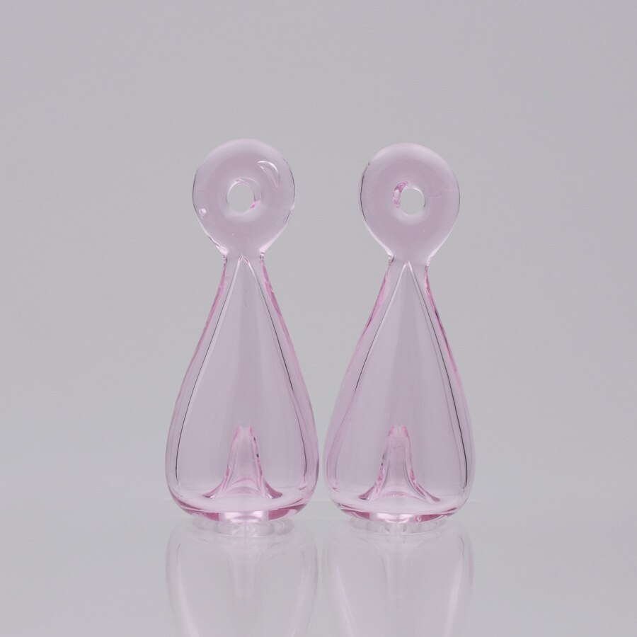 1X Diffusor Parfüm Nachfüllbar 39*17mm Farbige handmade Ätherisches Öl Aromatherapie Flasche Anhänger tropfen schmuck glas anhänger: light pink