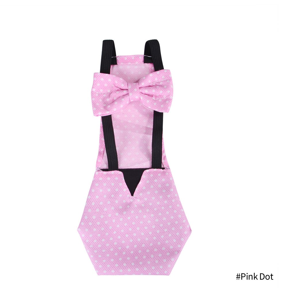 Adjustable Printing Duck Diaper Bowknot Chicken Nappy Clothes Washable Pet Diaper for Farm Goose Duck Chicken Poultry: Pink Dot / S
