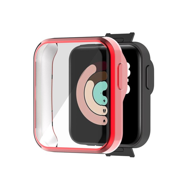 Dla Xiaomi Mi zegarek ochraniacz ekranu dla Xiaomi Mi zegarek Lite Redmi zegarek 1 2 okładka Ultra Slim inteligentny zegarek powłoka ochronna: Czerwony / for Mi Watch Lite