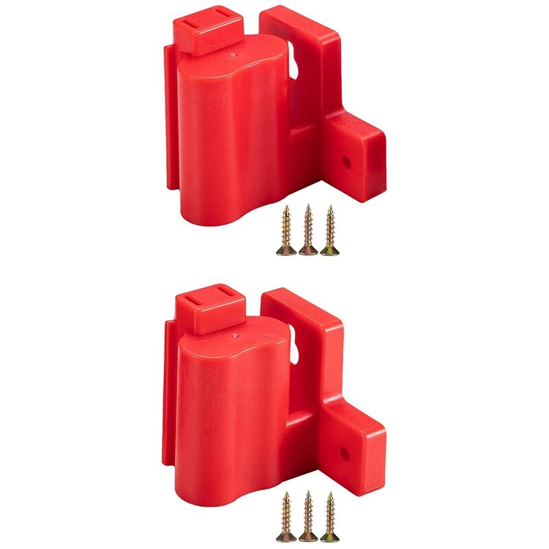 2 paquetes de herramientas, soporte de montaje para taladro, apto para M12 12 12V, soporte de herramientas, con 6 tornillos colgador de muelle (rojo)