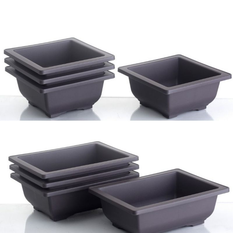 Plastic Retro Flower Pot Square Simple Succulent Planting Pot Rectangular Seedling Pot Flower Pots