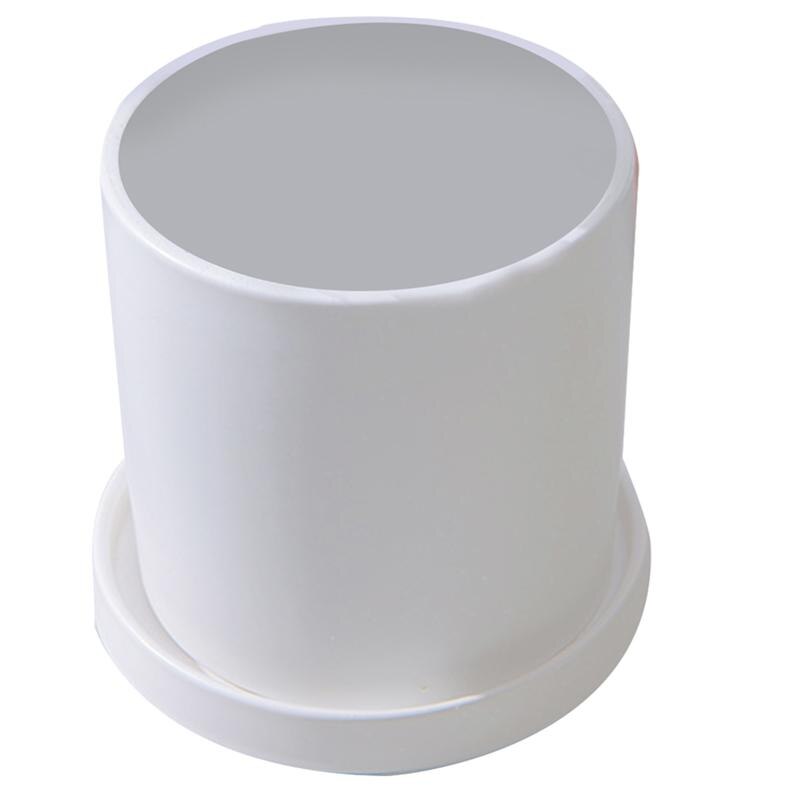 1 set mini keramische potten kleine vlezige potten bloempotten tuindecoraties buitendecoratie met bord voor thuis tuin: Wit / S